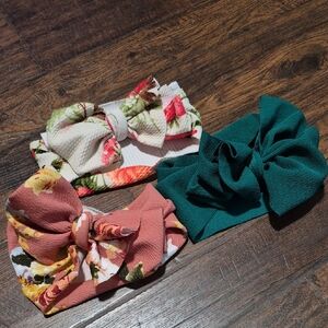 Floral and Teal Kids Headband Set